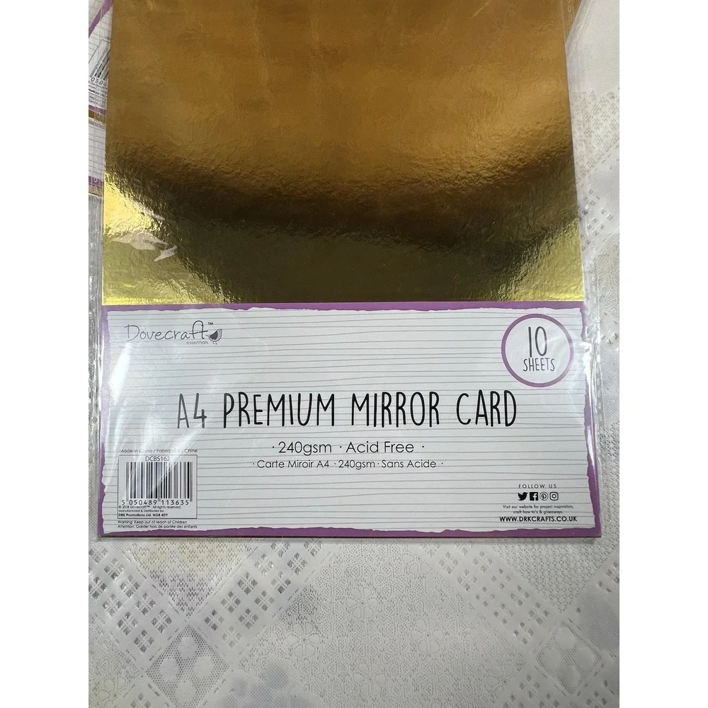 50 Sheets A4 Premium Mirror Card -gold 240 Gms /acid Free‎ Shimmers